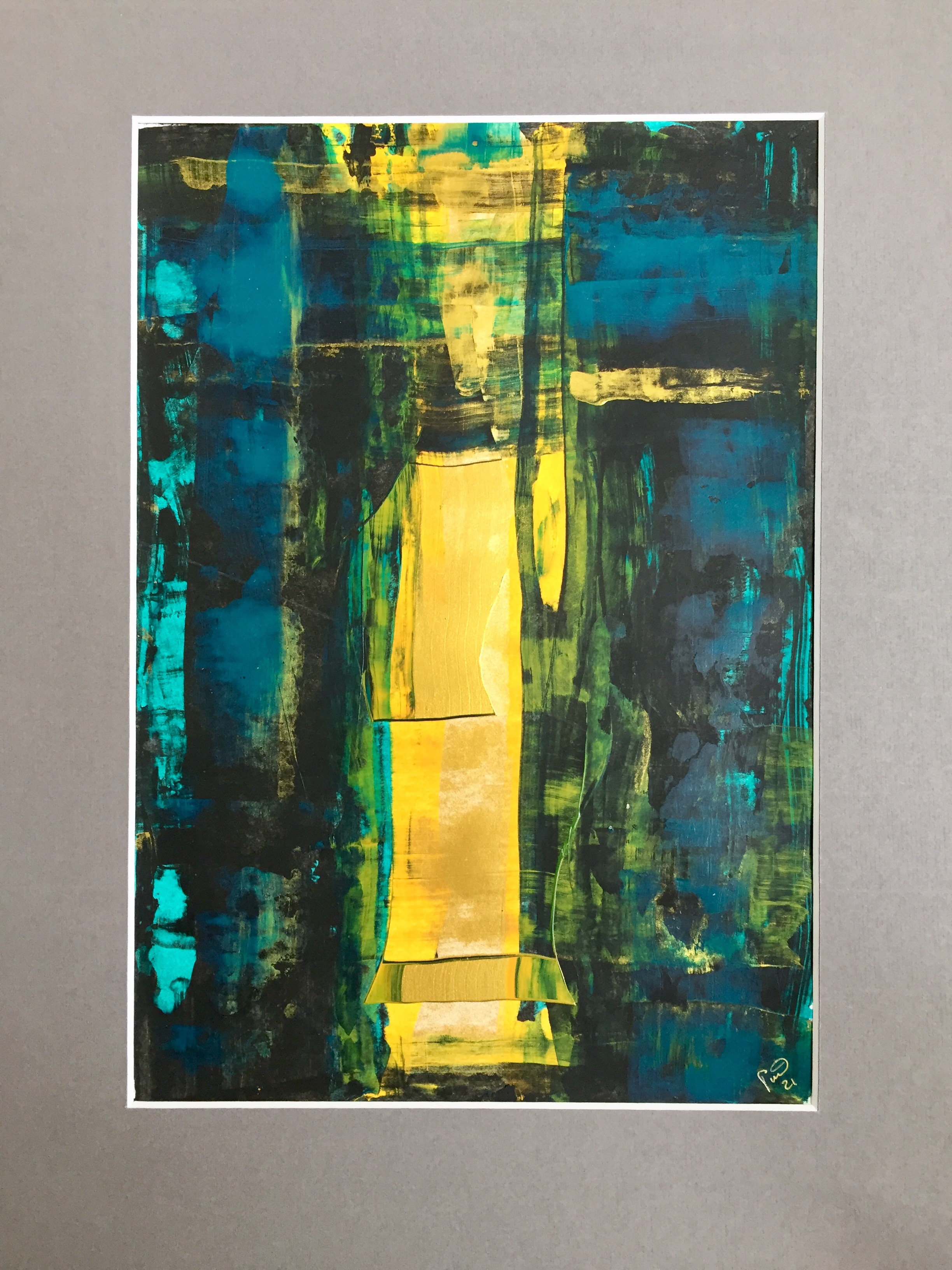Monolith I, Acryl auf Papier, 30 x 20 - VERKAUFT